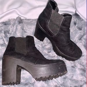 COPY - Steve Madden Black Suede Platform Booties